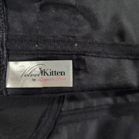 Velvet Kitten by Lingerie Diva Black Lace Back Side Snaps Corset Size Large - Picture 9 of 11